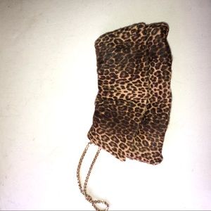 Henri Bendel Leopard Haircalf wristlet